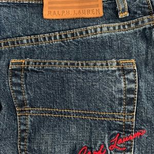 Ralph Lauren denim maxi skirt with front slit